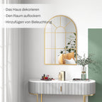 Miroir style fenêtre doré couloir