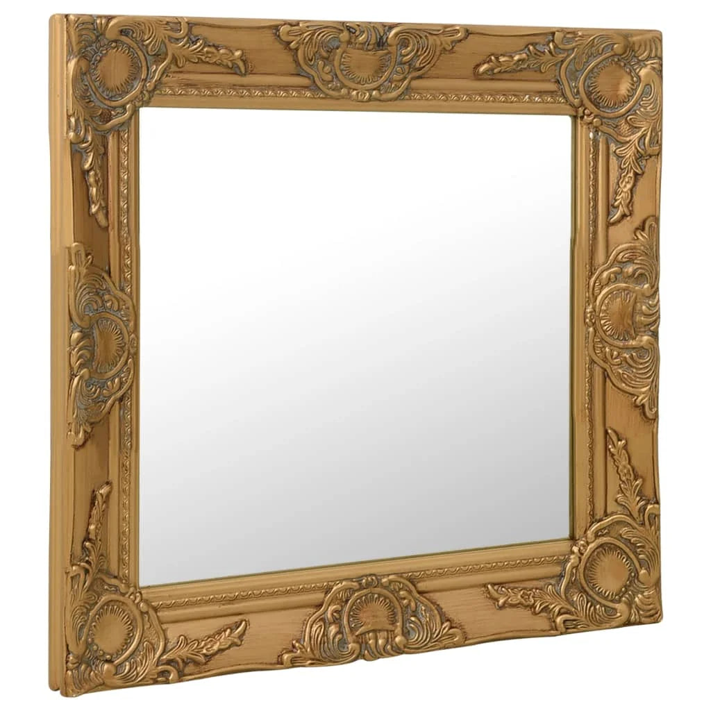 Miroir mural baroque doré carré