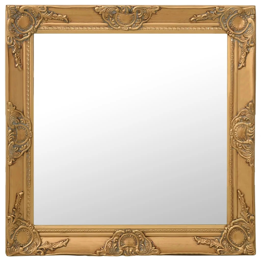Miroir mural baroque doré carré