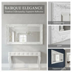 Miroir mural baroque blanc en relief