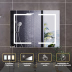 Armoire de toilette LED ajustable blanche