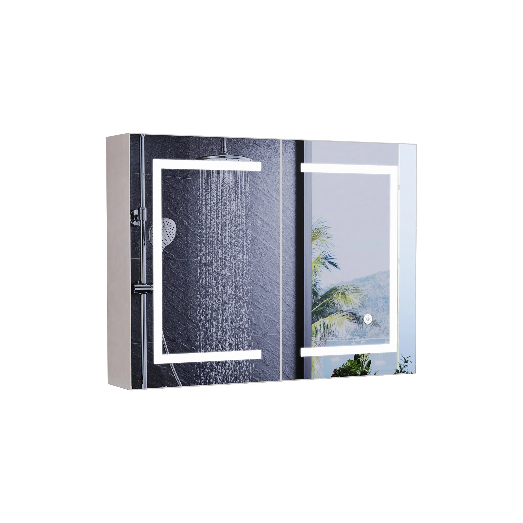 Armoire de toilette LED ajustable blanche