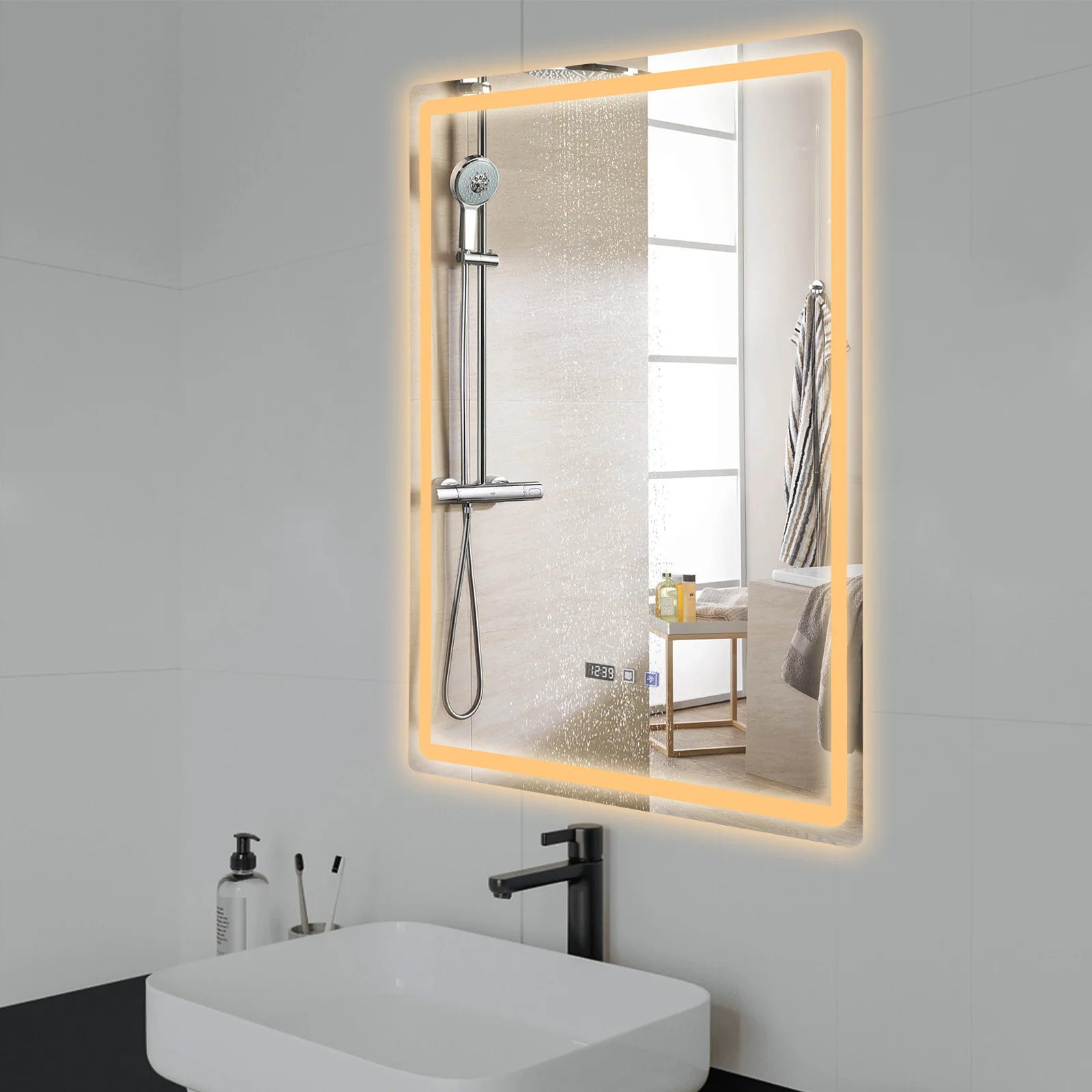 Miroir LED salle de bain anti-buée tactile
