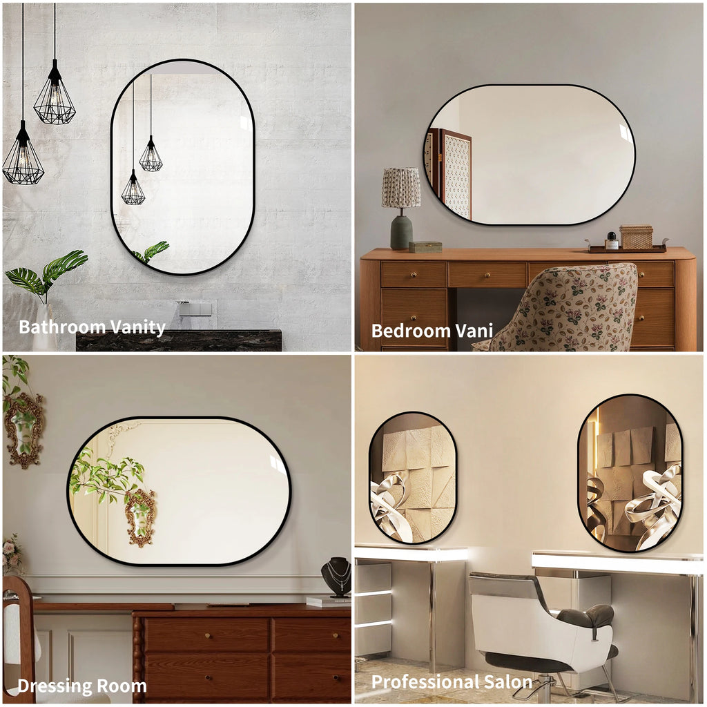 Miroir arche noir aluminium HD