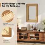 Miroir rotin rectangulaire bois naturel