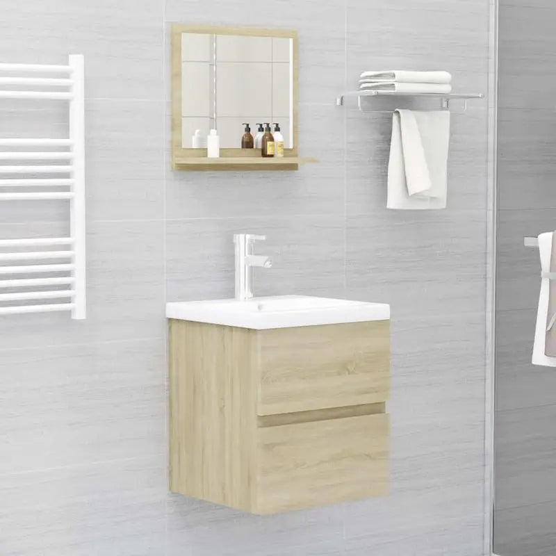 Miroir salle de bain chêne Sonoma