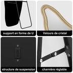 Miroir sur pied ondulé asymétrique flanelle