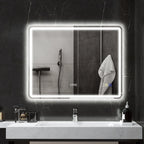 Miroir LED connecté Bluetooth horloge