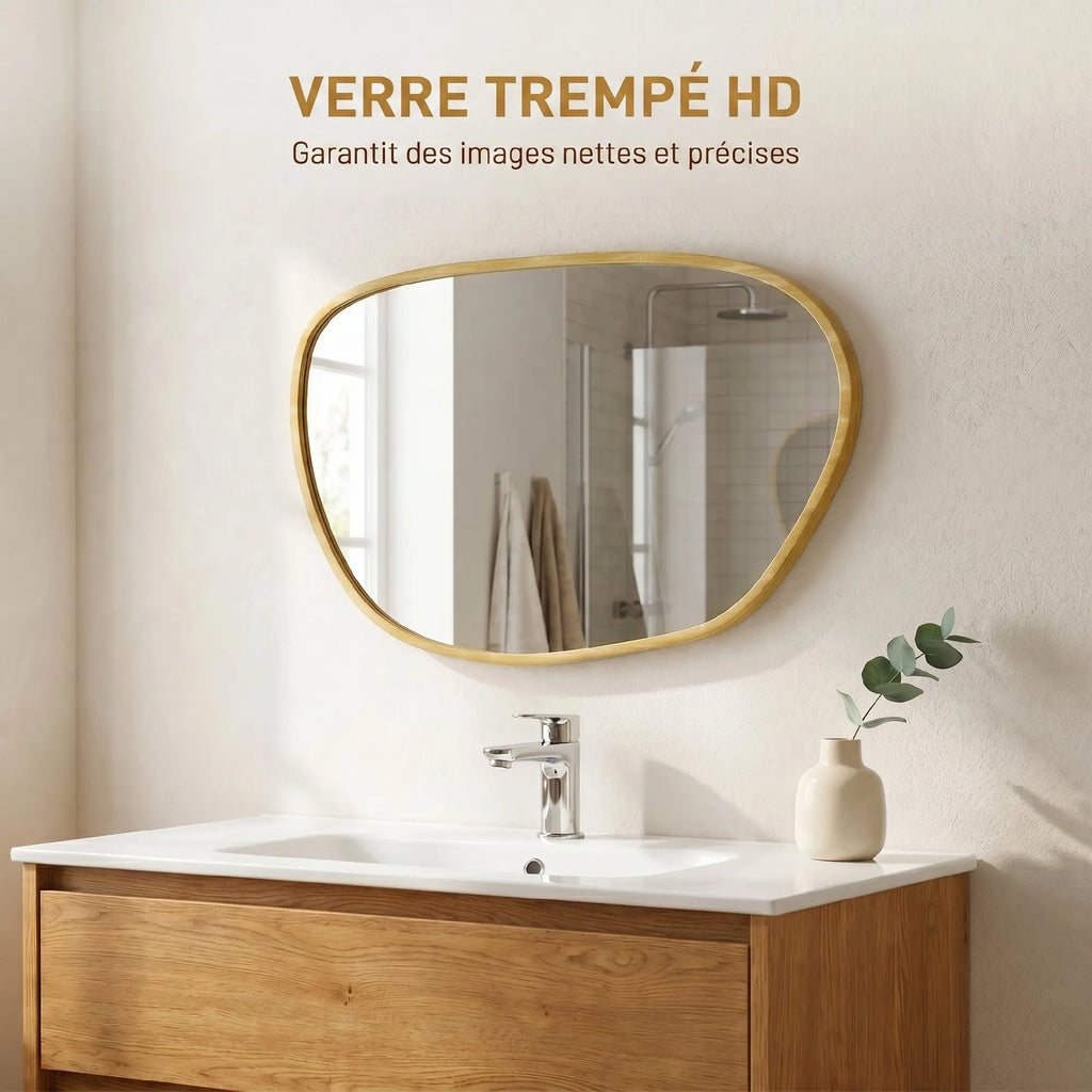 Miroir mural organique asymétrique