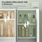 Armoire de toilette miroir 3 portes HOMCOM