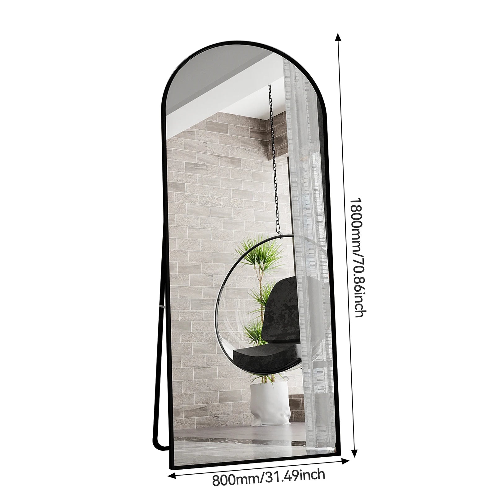 Miroir pleine longueur sur pied ou mural multi-formats