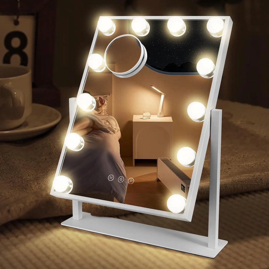 Miroir Hollywood maquillage 12 ampoules LED