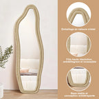 Miroir sur pied ondulé asymétrique flanelle