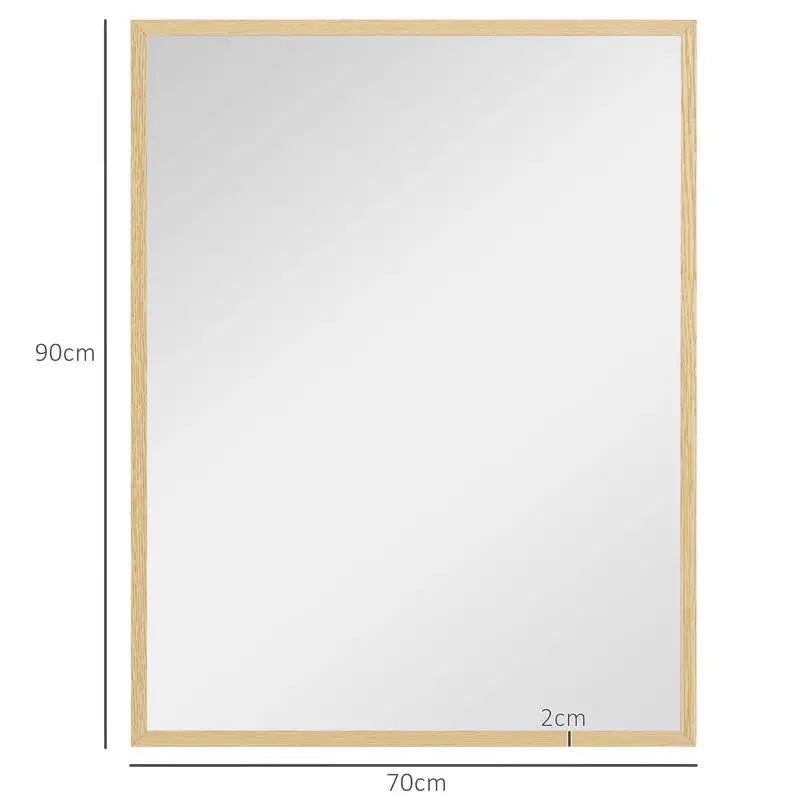 Miroir rectangulaire effet bois grand format