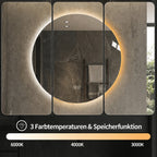 Miroir LED rond double halo