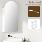 Armoire de toilette arche sans cadre blanche