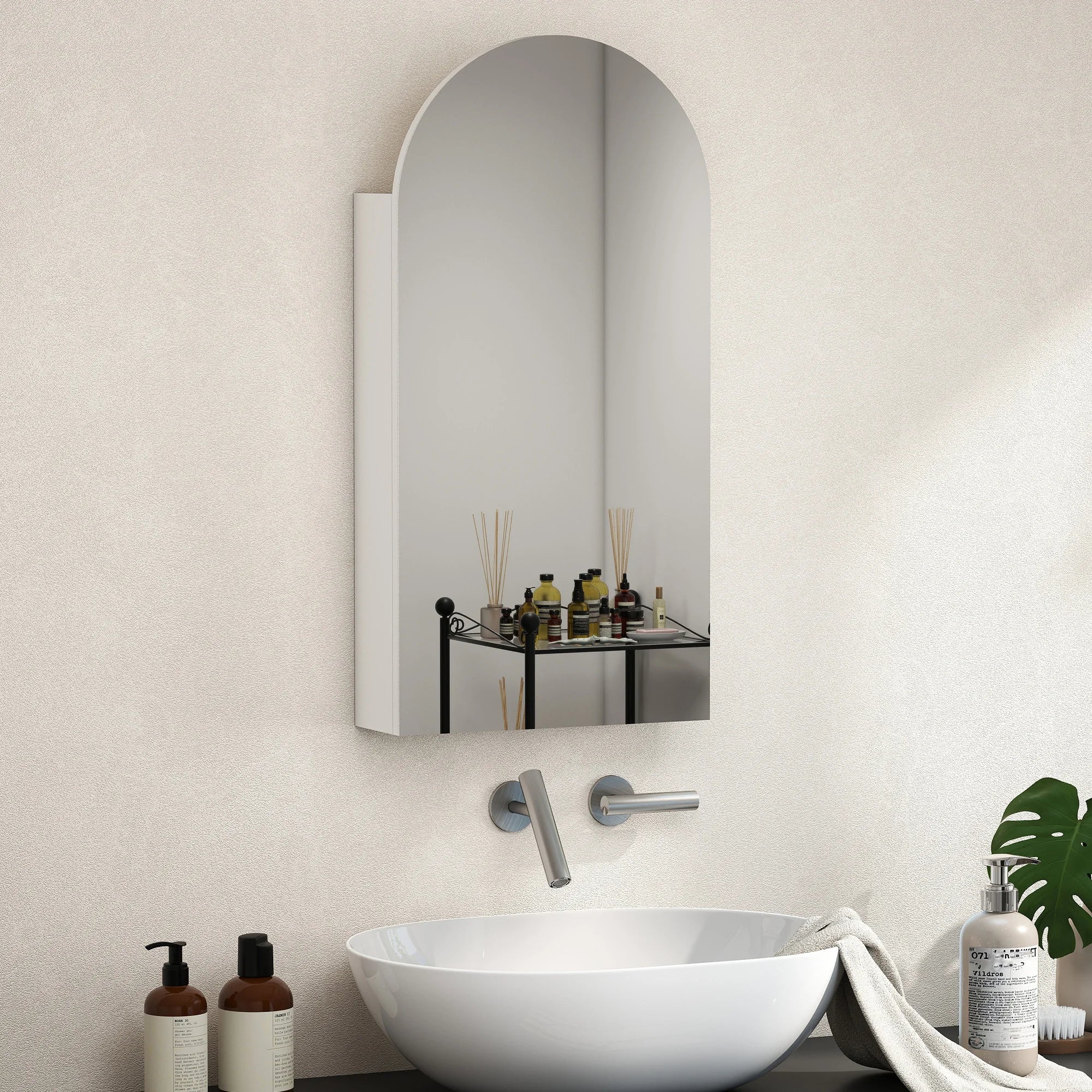 Armoire de toilette arche sans cadre blanche