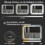 Miroir LED connecté Bluetooth horloge