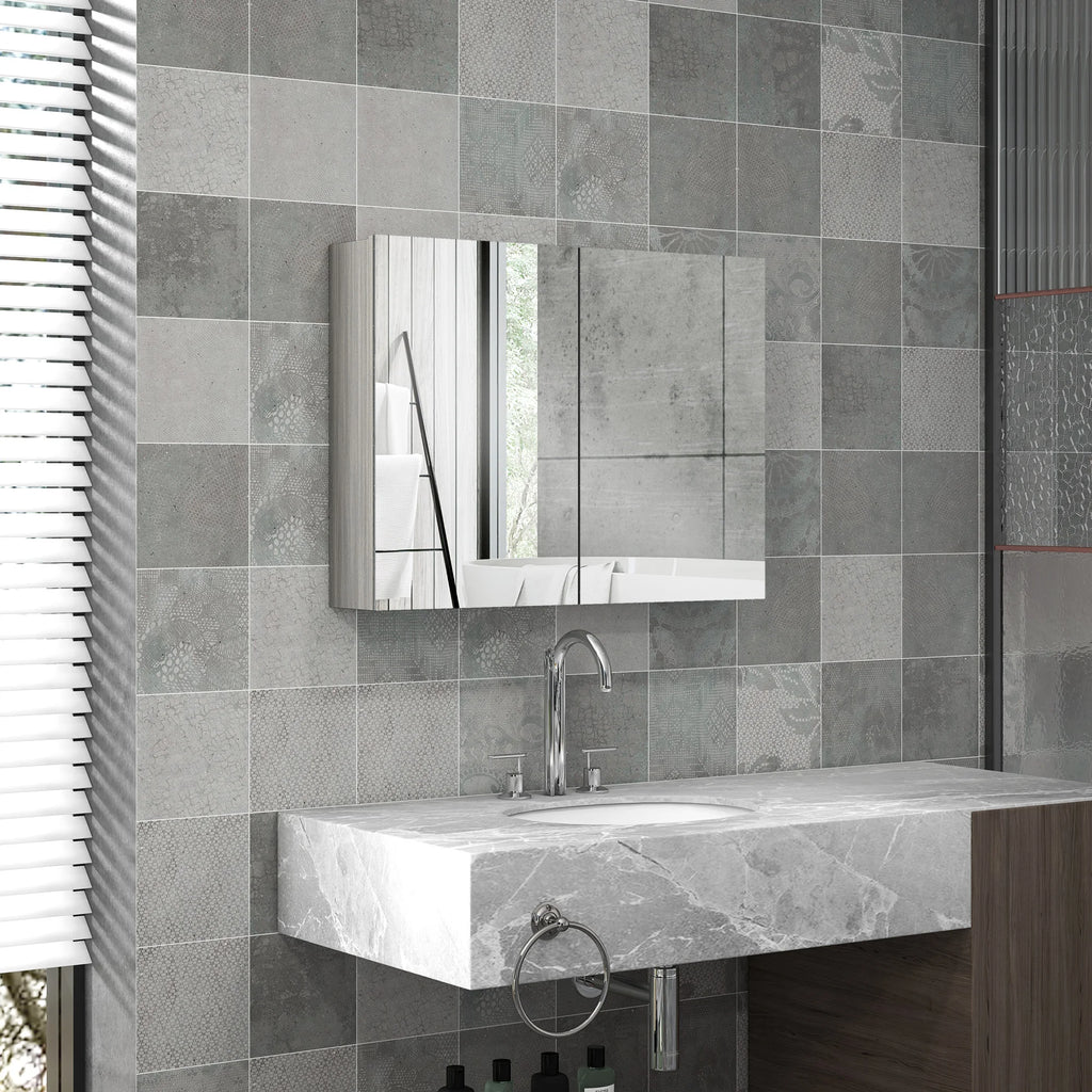 Armoire de toilette grise grand format