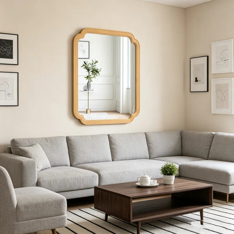 Miroir arche bois rustique style ferme