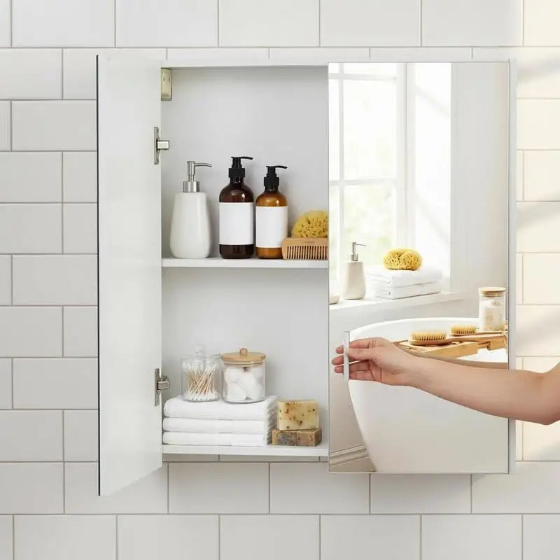 Armoire de toilette 2 niveaux double porte