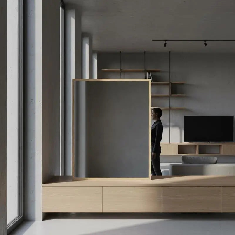 Miroir rectangulaire bois naturel