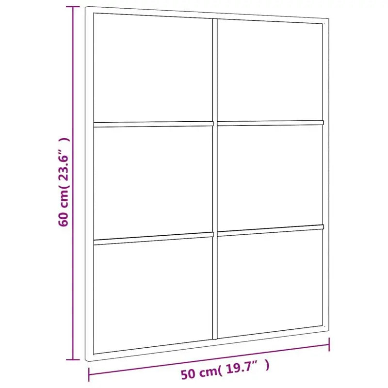 Miroir Rectangulaire Cadre Fer Noir Vintage Industriel