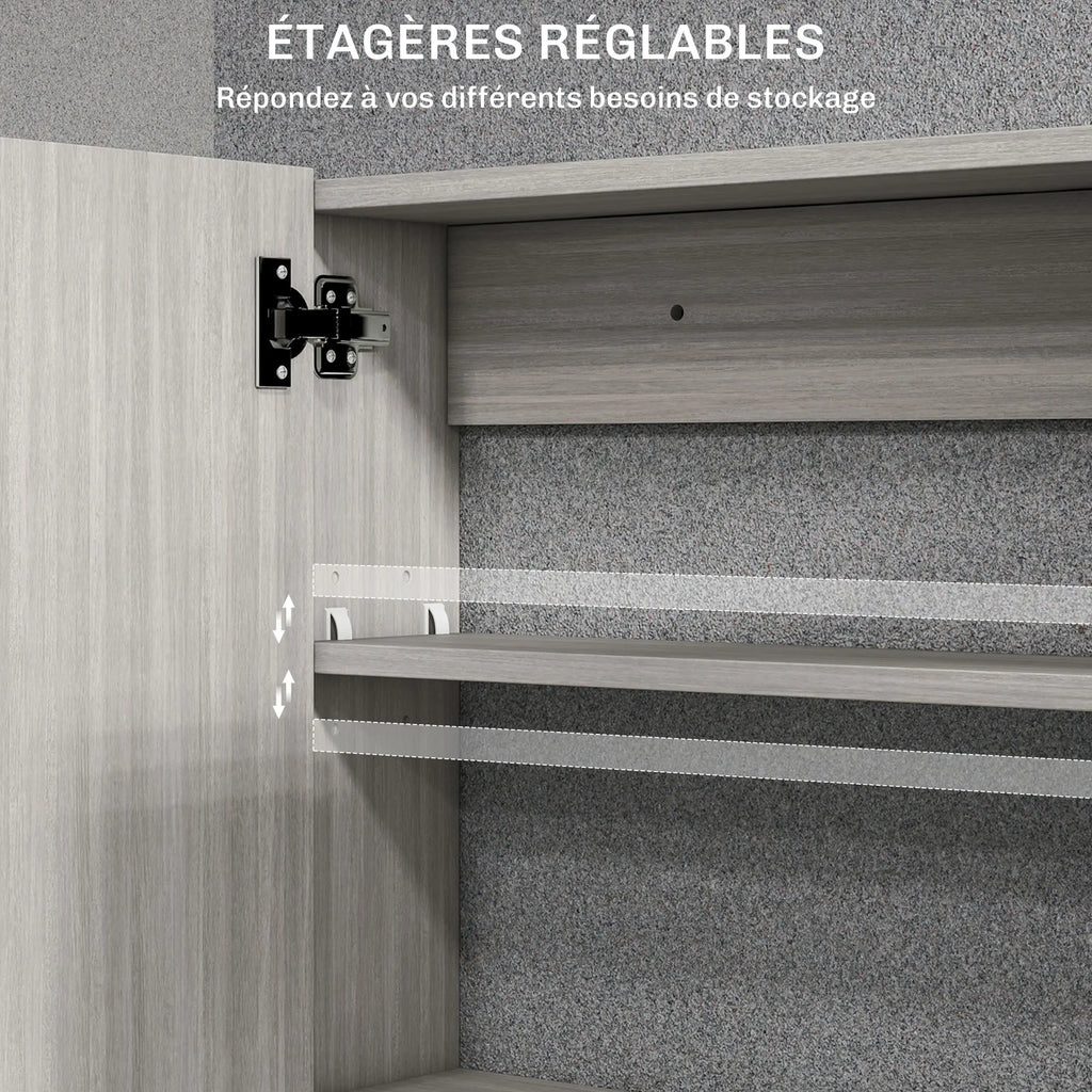 Armoire de toilette grise grand format