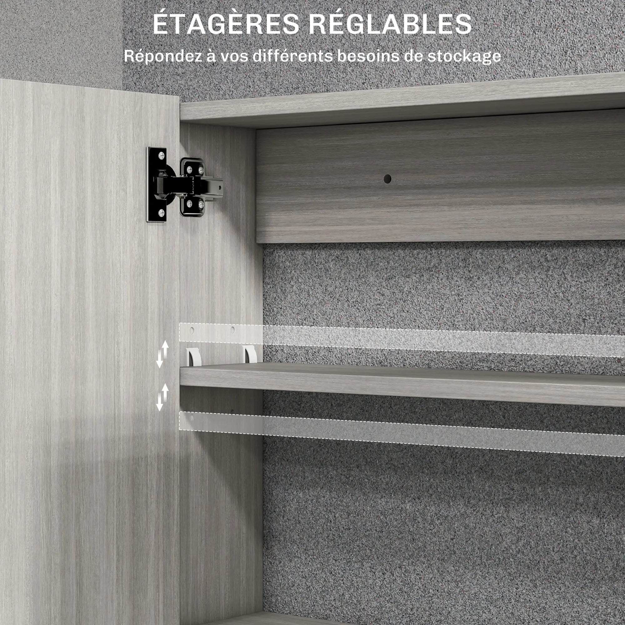 Armoire de toilette grise grand format