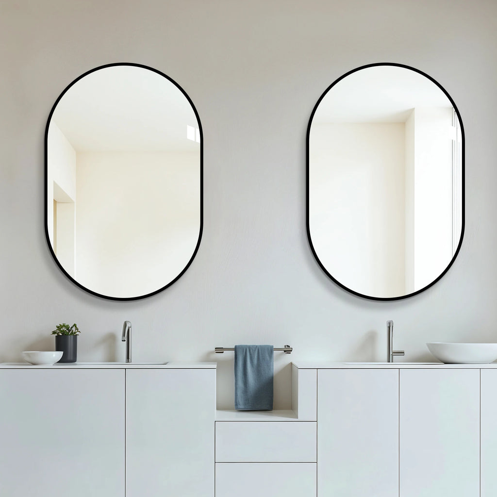 Miroir arche noir aluminium HD