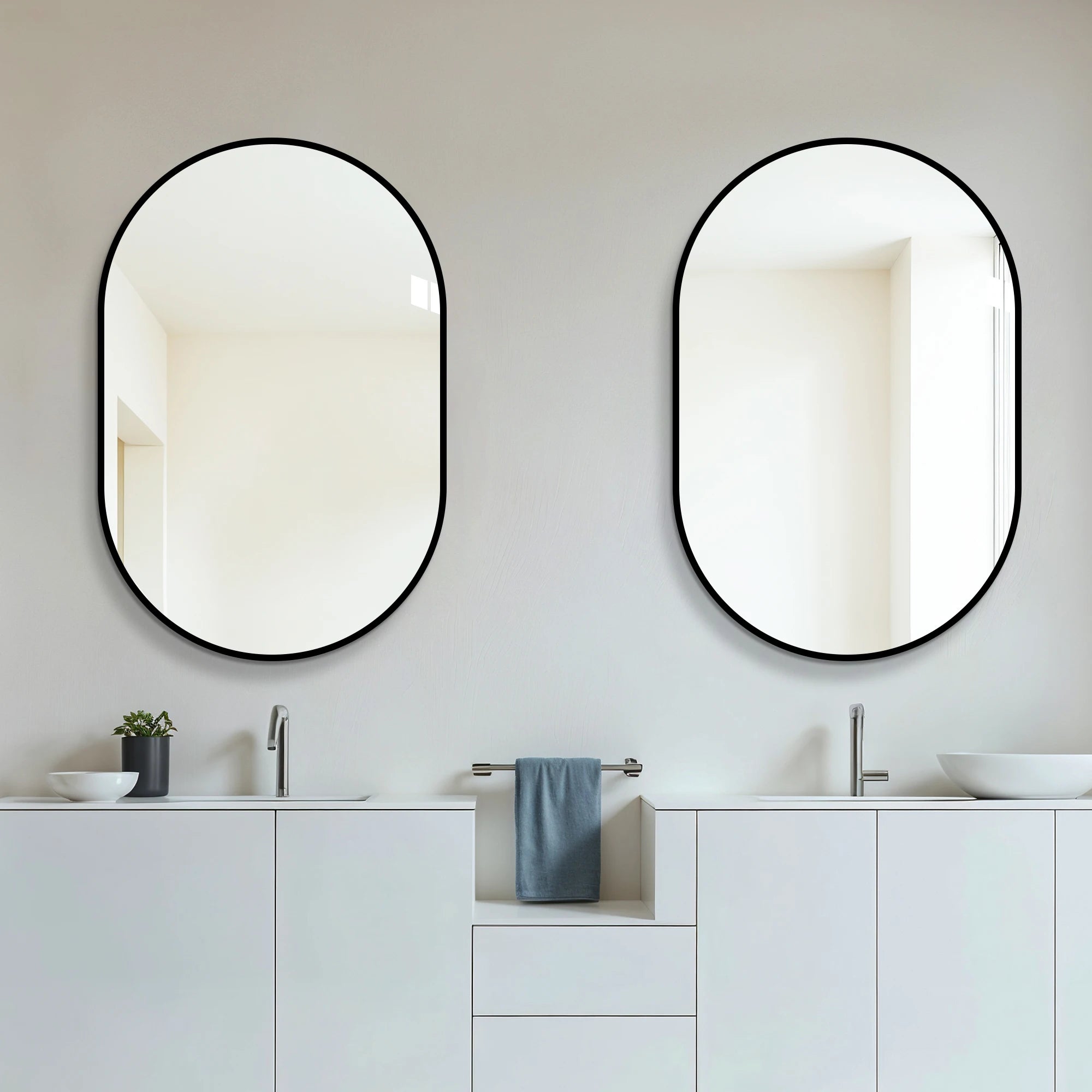 Miroir arche noir aluminium HD