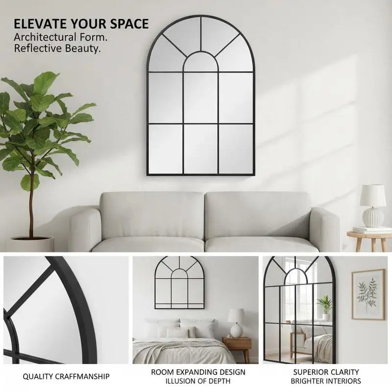 Miroir sur pied arche industriel vintage