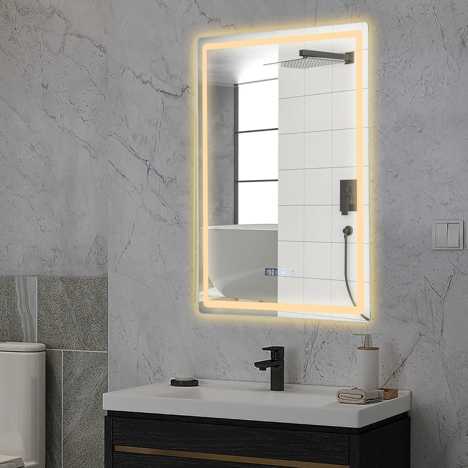 Miroir LED rectangulaire 3 températures