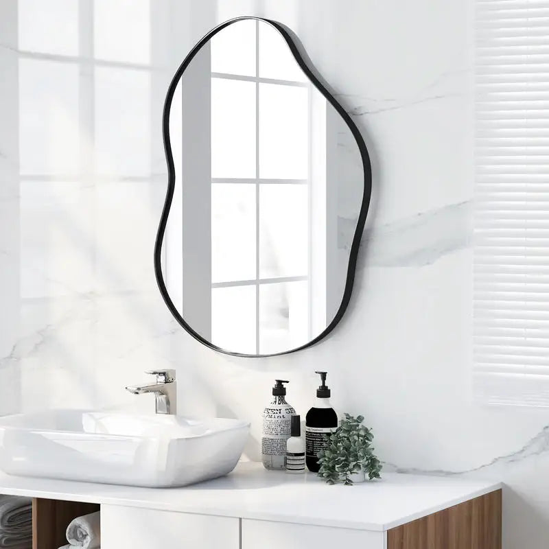 Miroir mural asymétrique noir