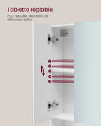 Armoire de toilette miroir VASAGLE
