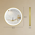 Miroir rond LED doré variateur