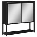 Armoire de toilette noire bois grand rangement