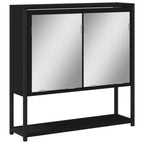 Armoire de toilette noire bois grand rangement