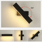 Applique murale LED noire ajustable