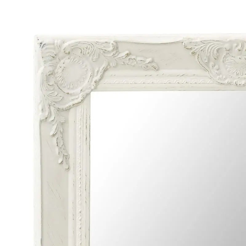 Miroir mural baroque blanc carré