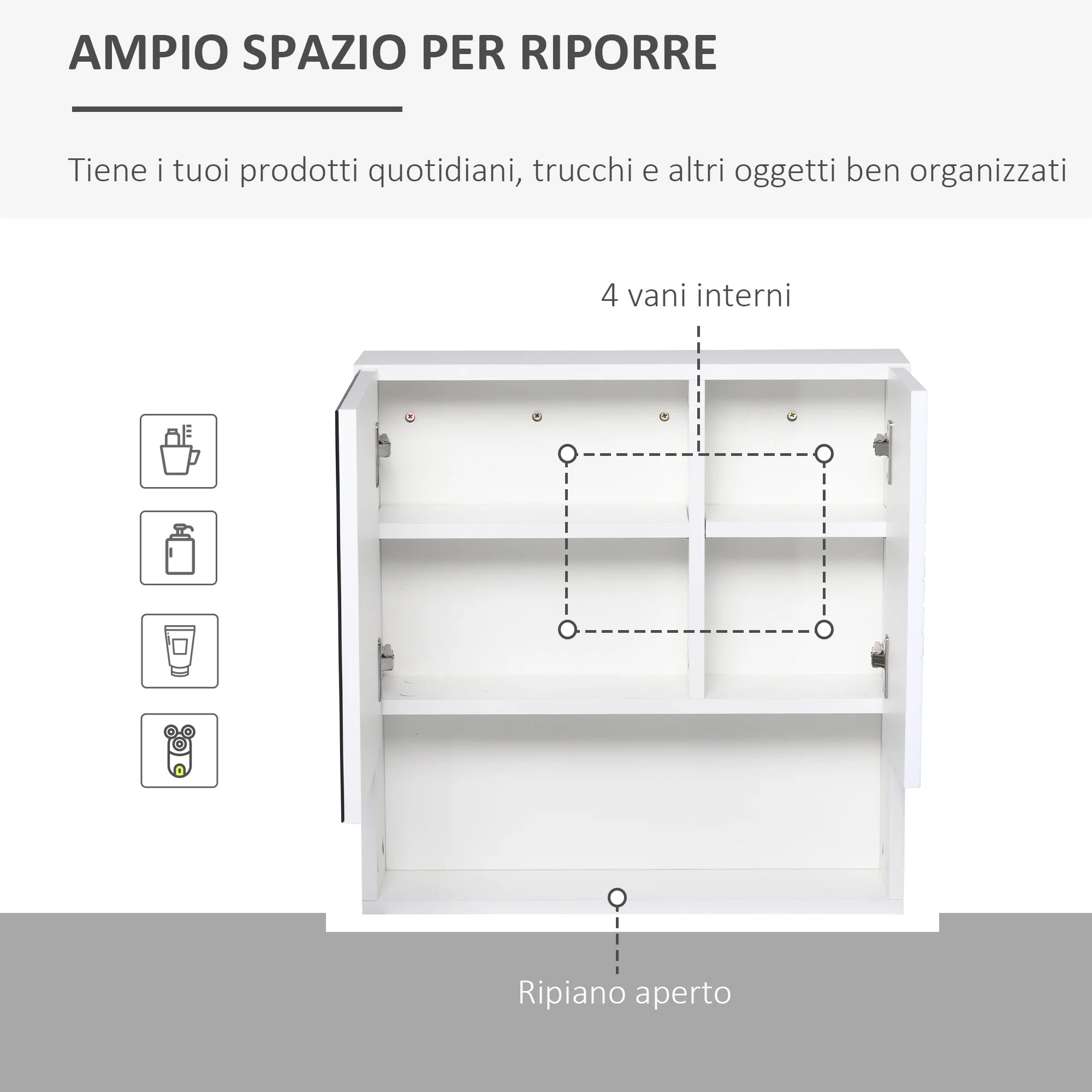 Armoire de toilette compacte blanche