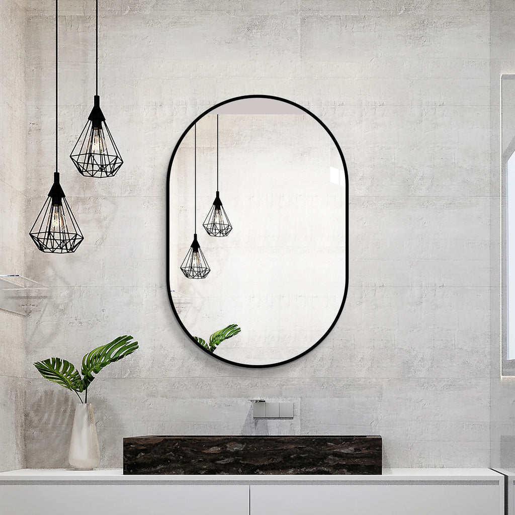 Miroir arche noir aluminium HD