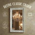 Miroir mural baroque blanc vertical