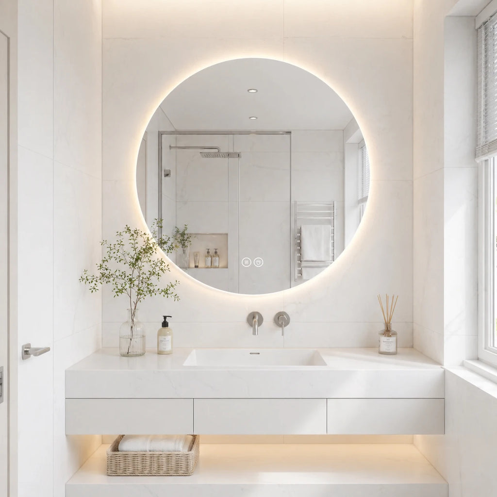 Miroir LED rond double halo