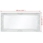 Miroir mural baroque blanc en relief