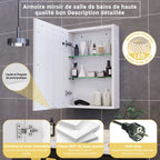 Armoire de toilette LED ajustable blanche