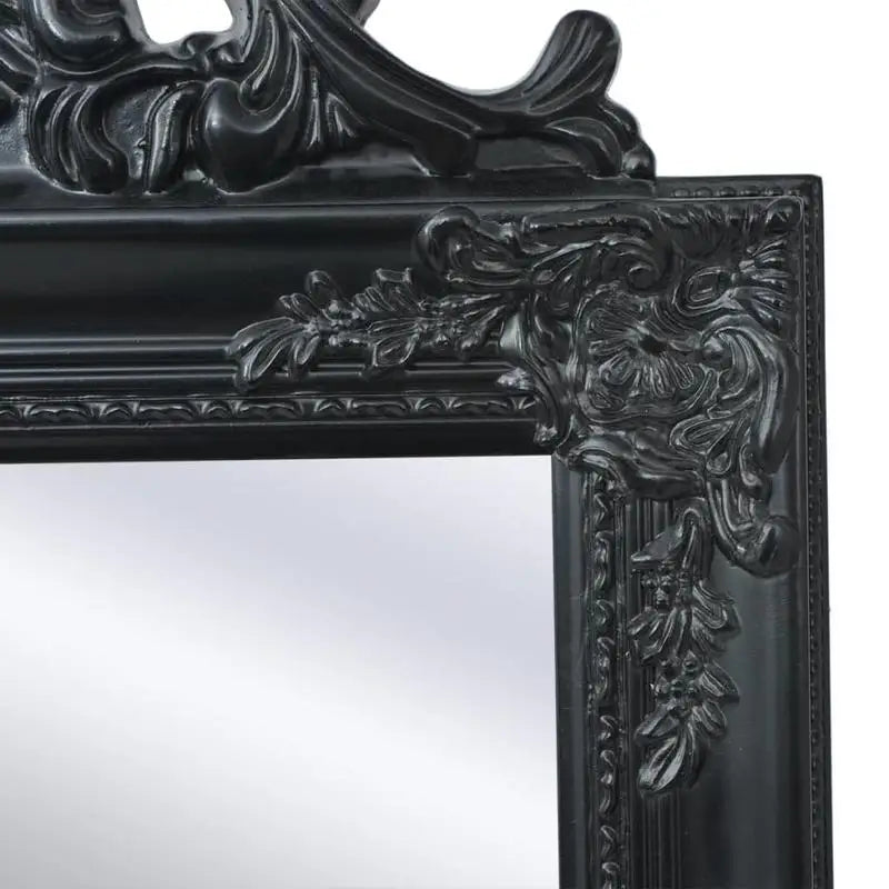 Miroir sur pied baroque noir