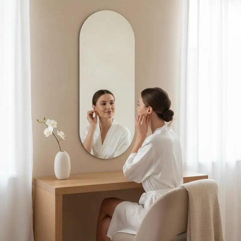 Miroir LED ovale à lumière colorée