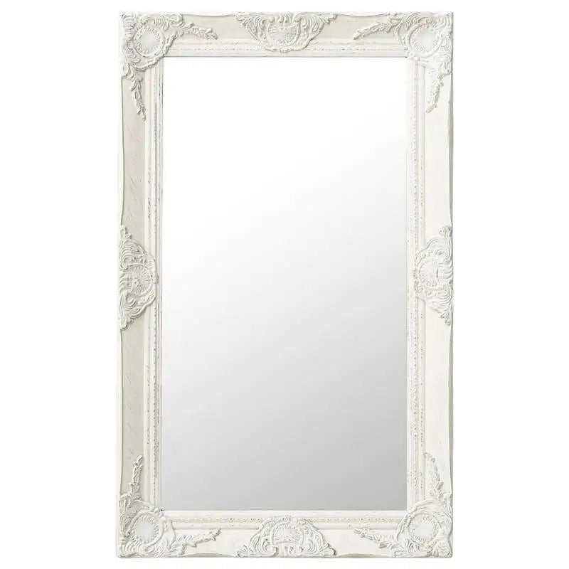 Grand miroir mural baroque blanc