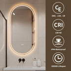 Miroir intelligent ovale sans cadre
